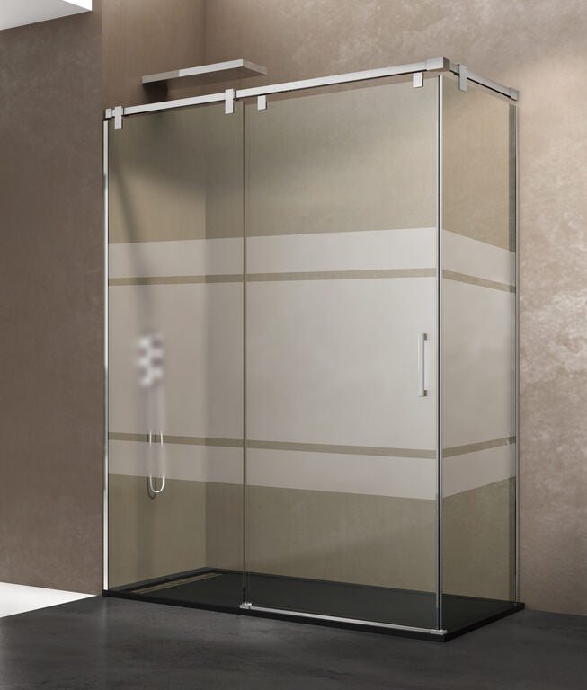 Eck-Duschabtrennung mit festem Seitenteil FUTURA